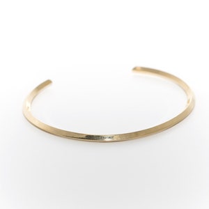 Tilted Cuff Bracelet - 18k Gold plated Brass or Sterling 10 ga square wire cuff with tapered ends