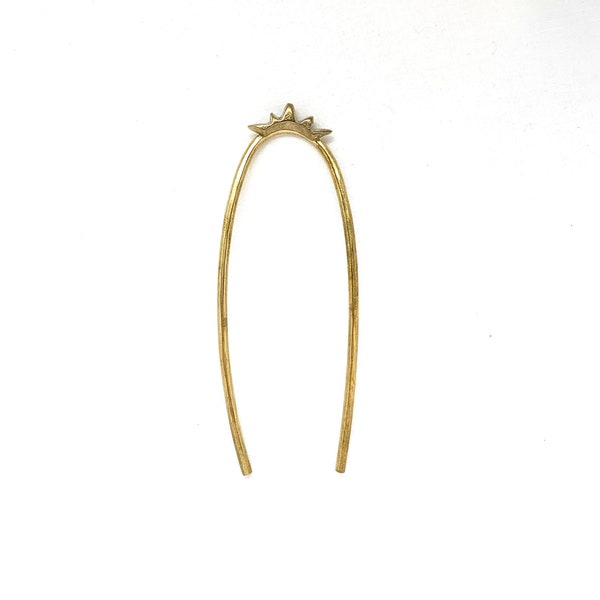 Small Sunburst Hair Pin - solid brass hair pin