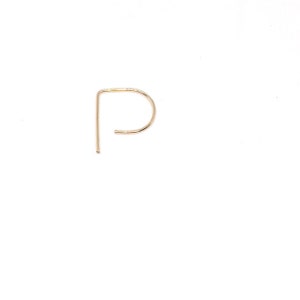 P Hoop • Minimalist Single Earring • Silver, Gold Filled, or 14k Gold • Handmade • NVMBR DCMBR