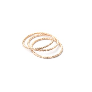 Set of 3 Faceted Stacking Rings - Gold filled stacking ring or midi ring