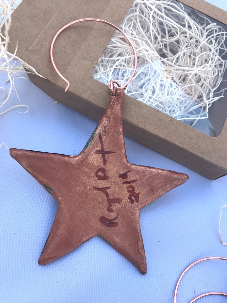 Artist Made Chased Copper Star Ornament Traditional Christmas Series