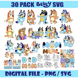 Bluey and Bingo SVG Set | Bluey birthday shirt | Bluey Family png and svg Bundle | Bundle Bluey Designs | Bingo Family and bluey dog