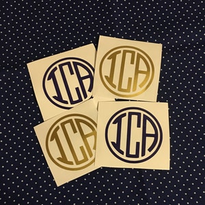 FREE SHIPPING - Circle Monogram Decal
