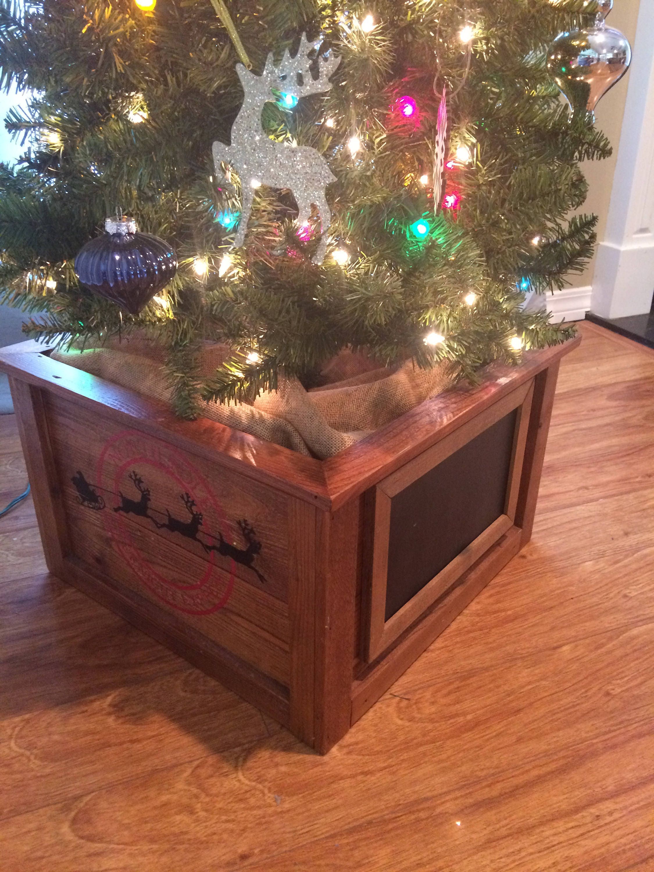 Rustic Christmas Tree Planter Box / Tree Skirt / Decorative - Etsy