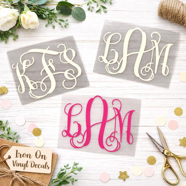 Interlocking Vine Monogram Iron-On Vinyl Decals