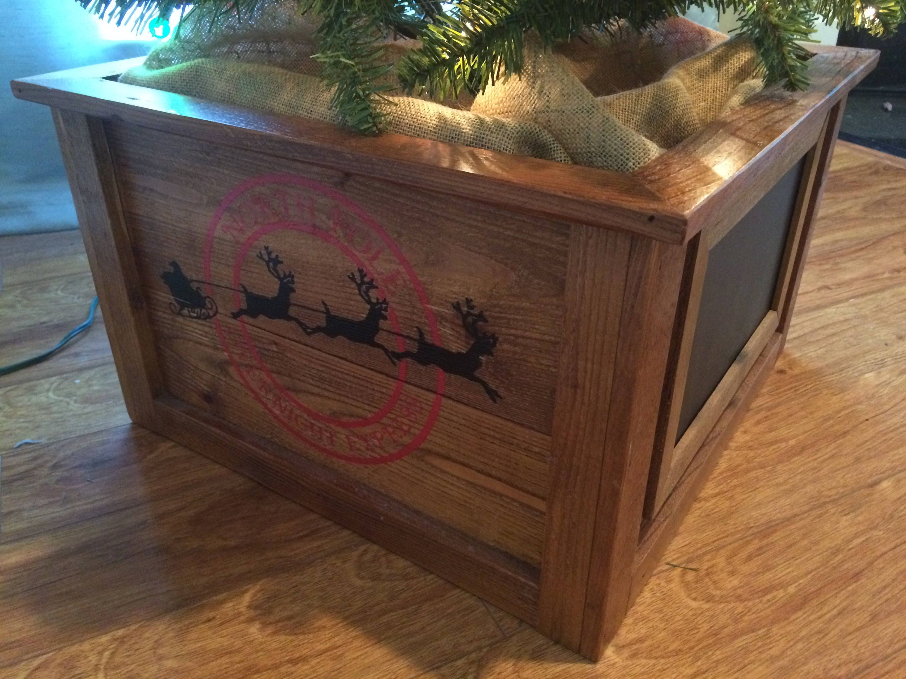 Rustic Tree Planter Box Rustic Christmas Tree Planter Box / Tree Skirt / Decorative Christmas ...