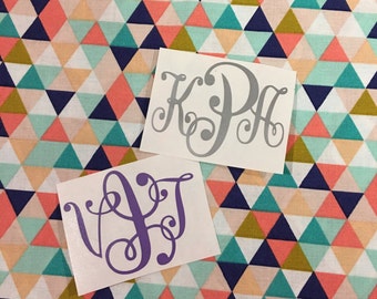 FREE SHIPPING**Monogram Decal ... Sticker ... Adhesive decal ... Car decal ... Back to school decal