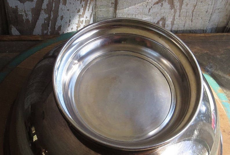 Silverplate Initials Patina Vintage Engraved Silver Serving Dish Cottage Holiday Party Wedding Decor Round Fruit Bowl