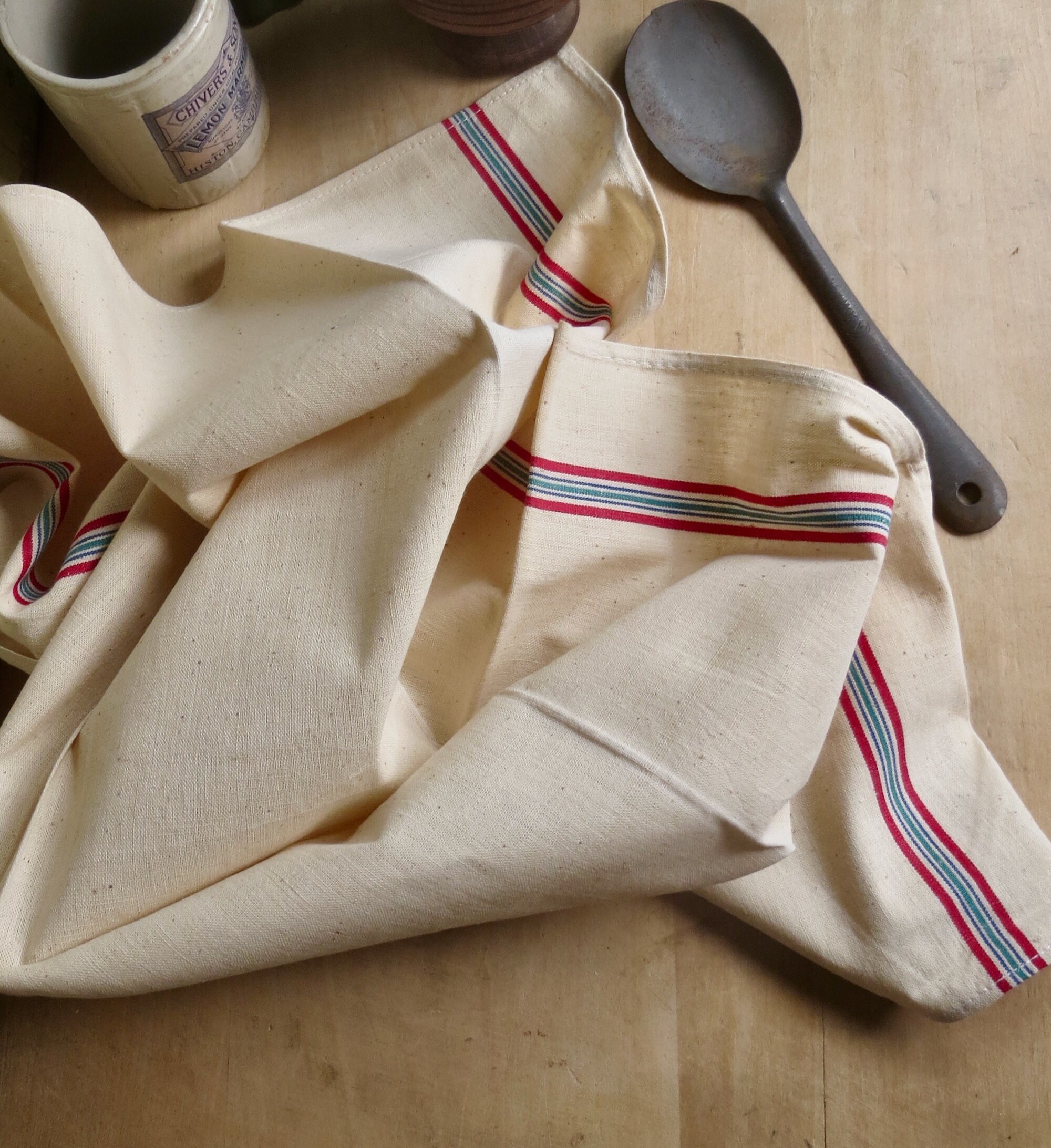 Large Vintage French Dish Towel Kitchen Cotton Oatmeal Color Etsy