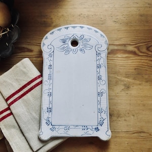 Vintage Cheese Board Delft Pottery Cutting Plate Charcuterie Serving Dish Dresden Cottagecore Decor