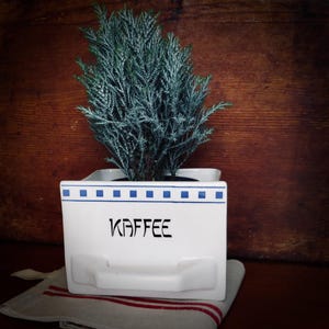 Vintage Coffee Canister Blue and White Storage Jar Kaffee Dresden Pot Cottagecore Kitchen