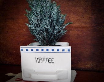 Vintage Coffee Canister Blue and White Storage Jar Kaffee Dresden Pot Cottagecore Kitchen