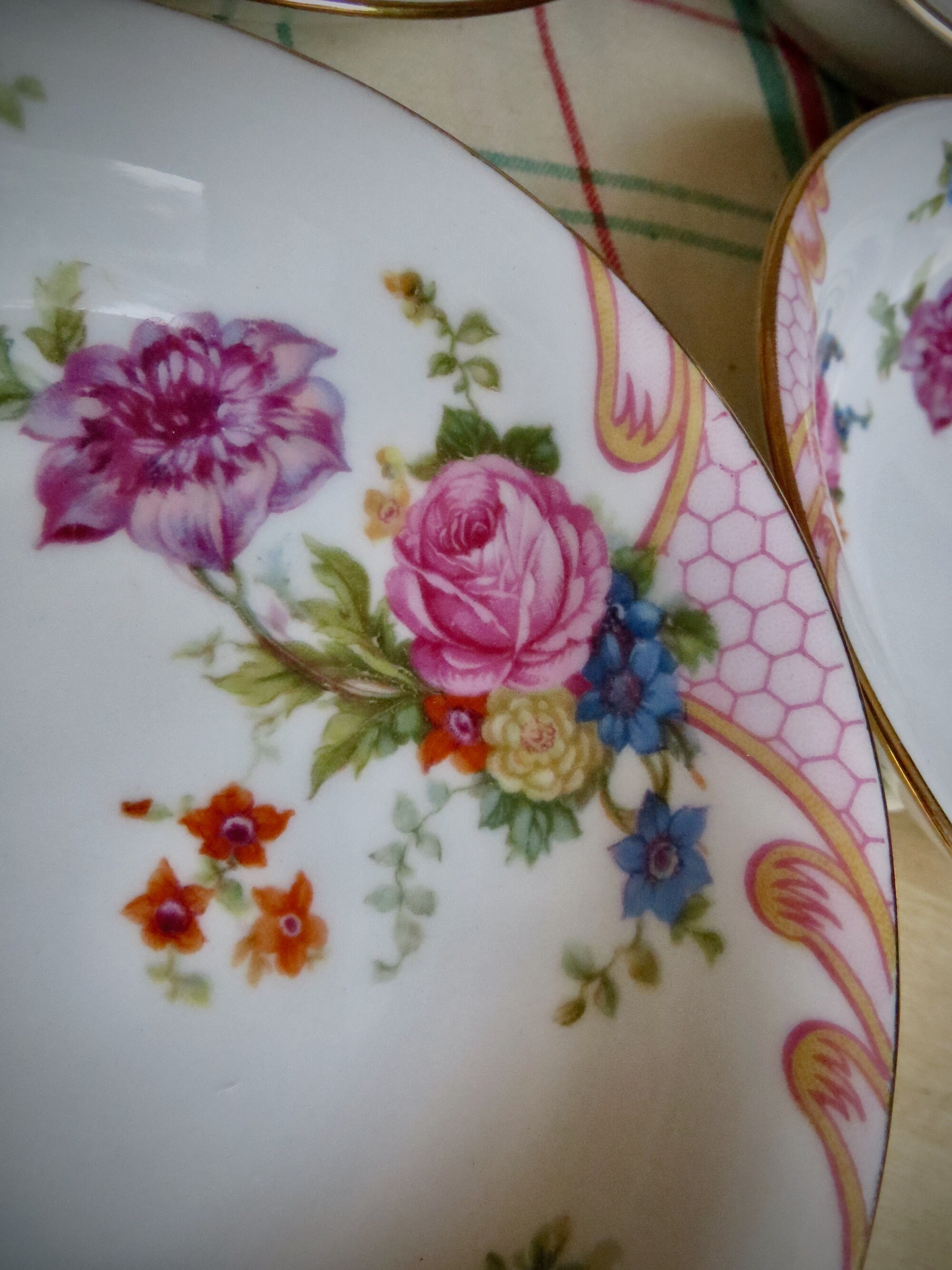 Vintage Bowls Pink Floral Dishes Creamer Dessert Kitchen Czech Etsy