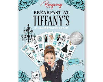 Breakfast at Tiffany&#39;s Sticker Pack | 8 Sticker Sheets | Calendar Stickers | Audrey Hepburn Stickers | Planner Sticker | Illustrated Sticker