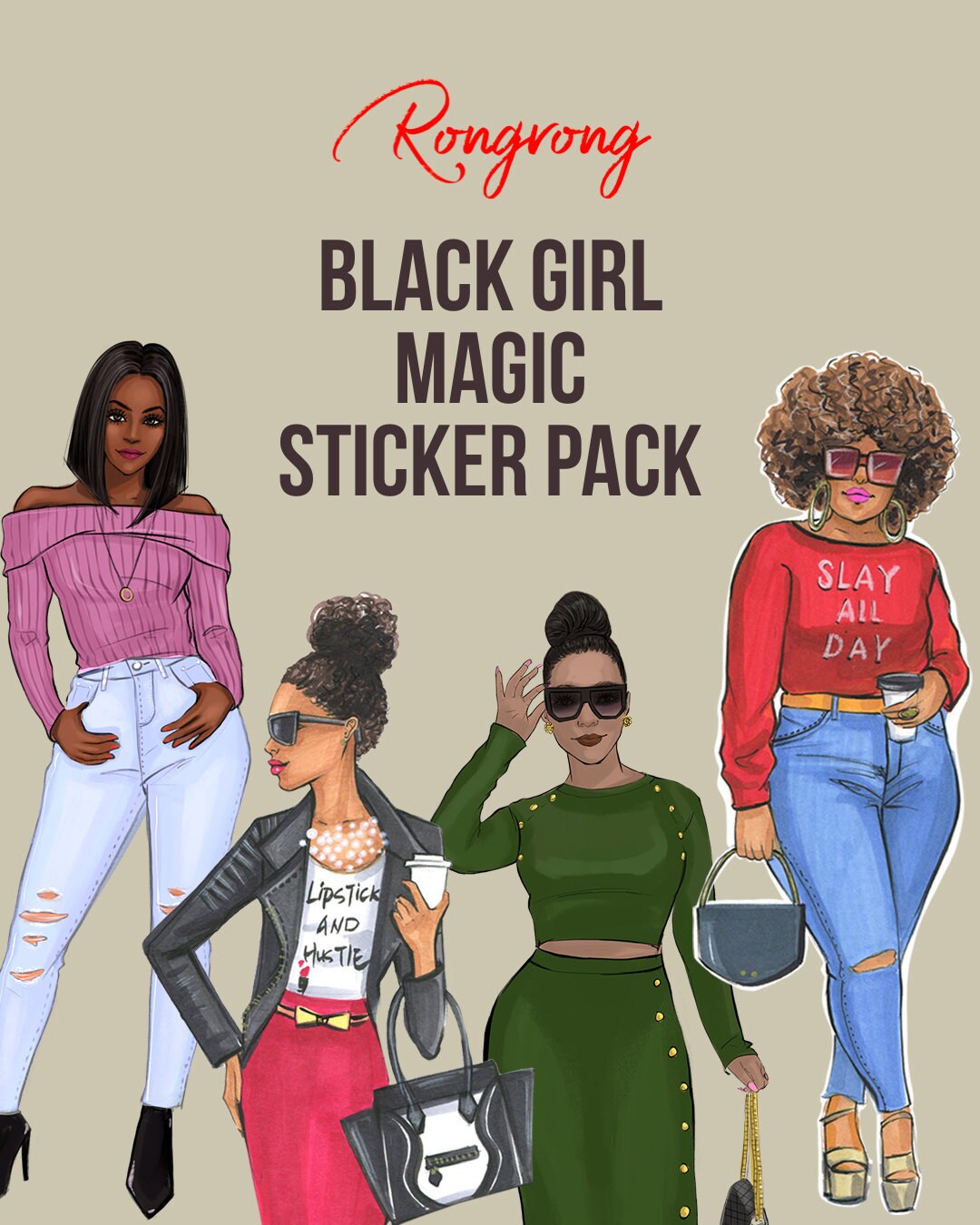 Fashion Sticker Pack | 8 Sticker Sheets | Black Girl Magic | Planner ...