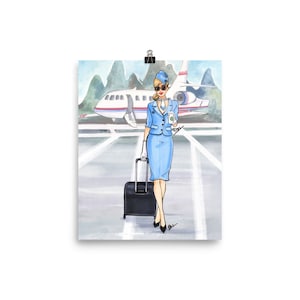 Flight Attendant Art Print