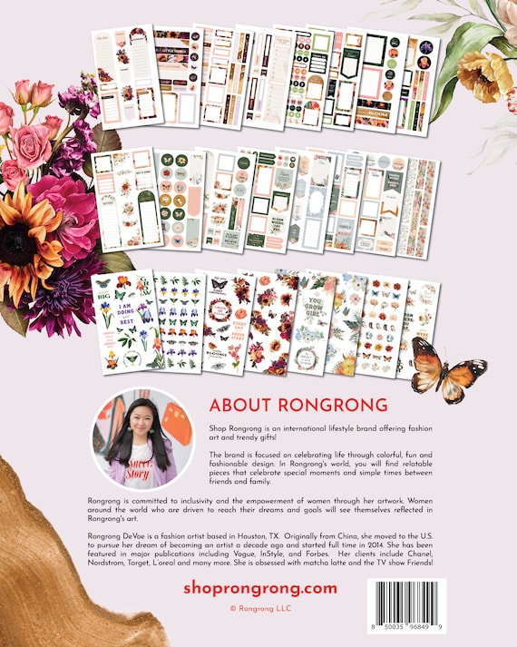 Just Bloom Planner Sticker Book Floral Stickers Hand-drawn Stickers  Decorative Sticker Book 