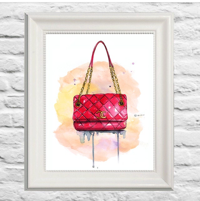 Fashion Chanel Bag Illustrationchanel Inspred Art Print 