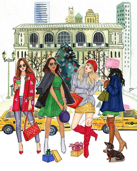 Christmas in the City Art Print | Etsy