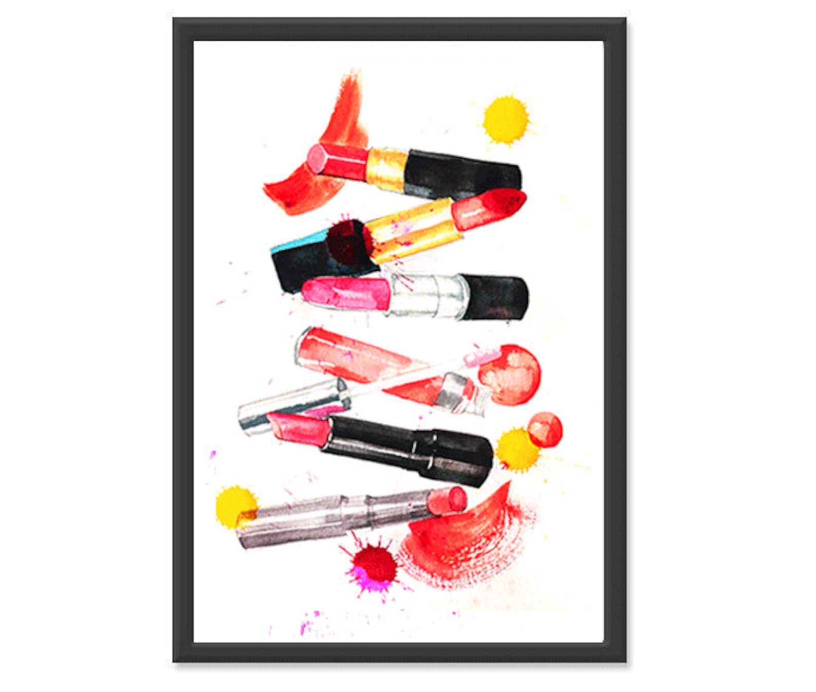Lipstick Wall Artfashion Illustrationfashion Etsy