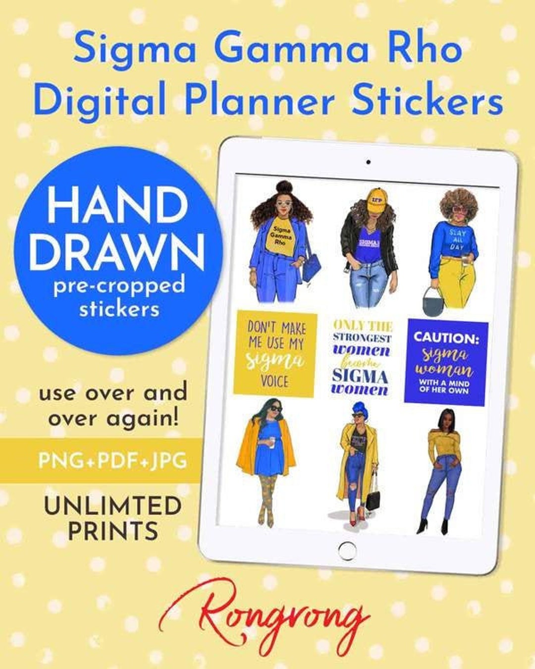 Sigma Gamma Rho Sticker Sheet - Officially Licensed Sorority Decals For Laptop, Car & Water Bottle - View #3