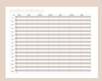 Weekly Time Block Planner – Half-Hourly Schedule (PDF Download)