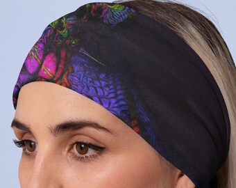 Rainbow Unisex Yoga Wide Headband Soft Neck Wrap Fitness Hair Accessories Chemo Colorful Head Wrap Boho Clothing Fashion Colorful Hairband