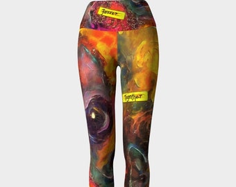 Leggings with Dog Art, Yoga Pants, Dog Lovers Printed Leggings, Dance Pants, Jogging Tights, Wearable Art, Hippie Art Festival Clothes