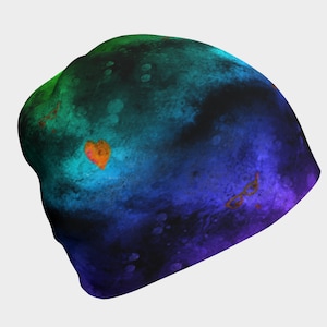 Unisex Beanie Hat Blue Slouchy Hat, Colorful Bamboo Beanie Soft Comfortable Rainbow Hat Chemo Cap Slouch Beanie Teens Kids Cancer Hat Adult