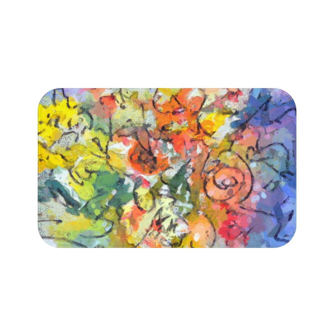 Flower Power Shower Curtain Hot Colors 71x74 Etsy