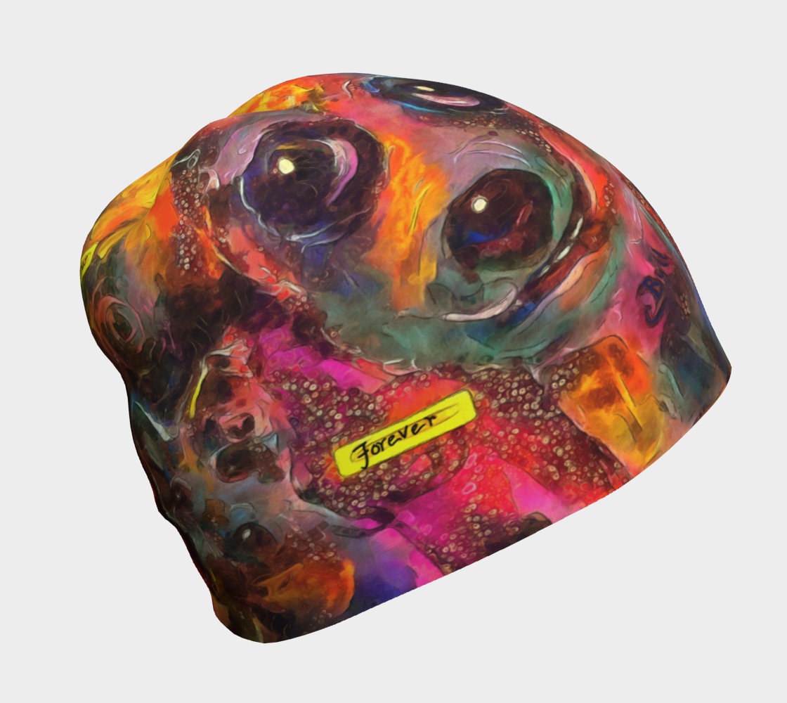 Dog Art Bamboo Beanie Hat Soft Chemo 