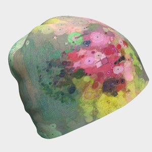 Bamboo Lined Chemo Cap: Abstract Art Soft Hat for Hair Loss