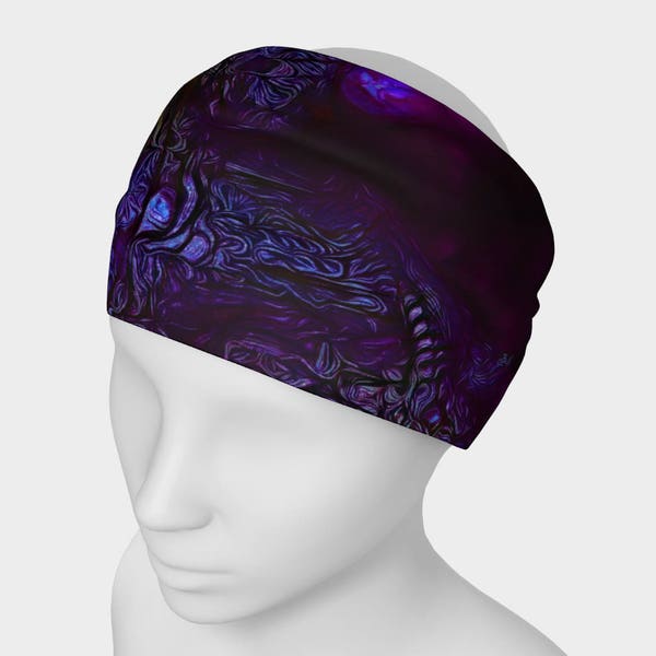 Purple Hairband Yoga Headband Purple Bird Unisex Workout Fitness Headband Soft Chemo Wrap Colorful Head Band Festival Clothes