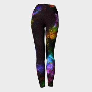 Rainbow Leggings, Black Light Reactive, Yoga Workout Leggings, Colorful Pants, Fitness Pants, Dance Sports, Women's Fashion, Summer Leggings image 5