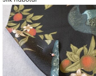 Long Silk Scarf With Wildflowers and Dragonfly Art, Colorful