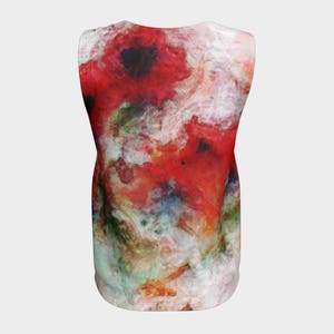 Loose Tank Top, Poppies Sleeveless Blouse, Women's Floral Clothing Active Wear with Flowers, Feminine Printed Wearable Art Top for Woman image 10