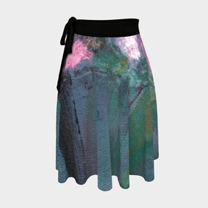 Wrap Skirt, Gypsy Skirt, Boho Skirt, Feminine Skirt Hippie Floral Dance Skirt Ballet Skirt Yoga Skirts for Plus Size Blue Green Pink Flowers image 2