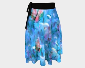 Wrap Skirt Short Length with Butterflies, Ballerina Wrap Around Skirt with High Waist Fabric Tie, Mini Beach Wrap, Summer Skirt for Women