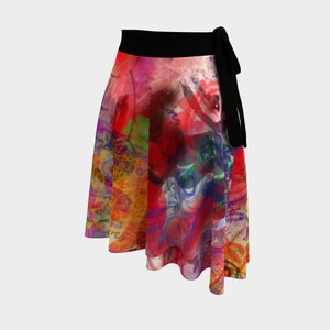 Colorful Wrap Skirt Ballet Skirt Hippie Skirts Boho Festival Clothes Dance Wrap Around Skirt Gypsy Plus Size Women Clothing Red Beach Wrap image 2