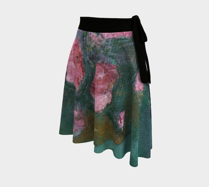 Wrap Skirt, Gypsy Skirt, Boho Skirt, Feminine Skirt Hippie Floral Dance Skirt Ballet Skirt Yoga Skirts for Plus Size Blue Green Pink Flowers image 1