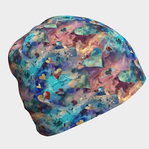 Magical Hearts, Soft Chemo Cap, Cancer Hat for Women, Hair Loss Gift, Kids Cancer Hat, Girls Chemo Hat, Alopecia Headwear, Cancer Beanie Hat