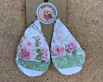 Quilt Scrap Teardrop Earrings