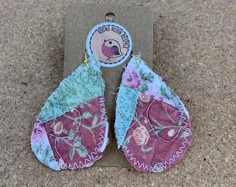 Quilt Scrap Teardrop Earrings