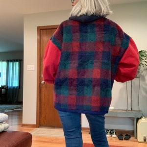 Upcycled Blanket Hoodie Made From a Fuzzy Plaid Blanket OVERSIZED SIZE ...