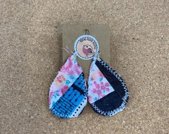 Quilt Scrap Teardrop Earrings