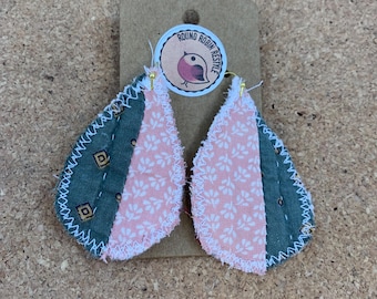 Quilt Scrap Teardrop Earrings