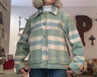 Upcycled Wool Camp Coat - made from a vintage plaid wool blanket