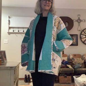 The cocoon coat upcycled butterfly quilt jacket SIZE LARGE