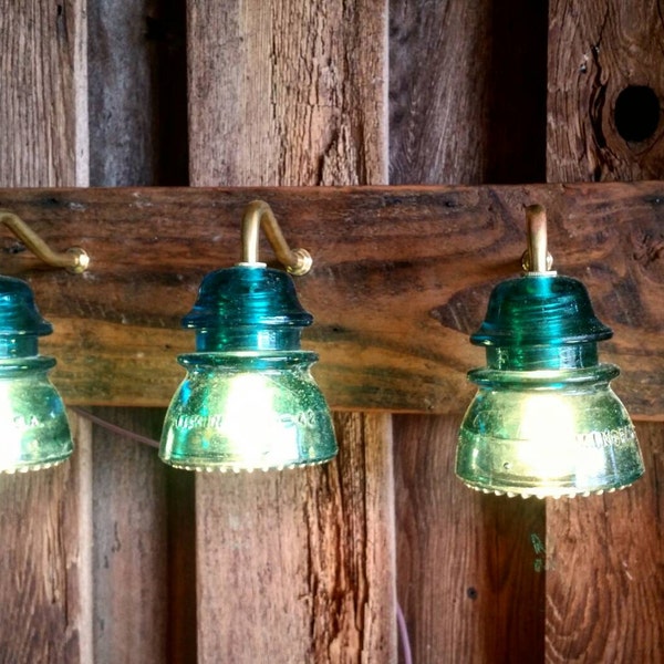 24" Vintage Insulator 3 Light Vanity - Reclaimed Wood