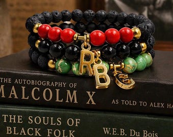 Pan African Bracelet Set, RBG Bracelet,  Marcus Garvey, Garveyite - Black Pride -Unapologetically Black - Black Owned - PanAfricanism